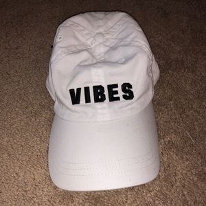 Pink Victoria's Secret White "Vibes" Hat